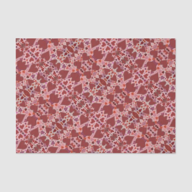 rote und rosa Herzen Seidenpapier (Vorderseite)