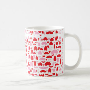 Rote und rosa Herzen Tasse