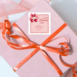 Rote und rosa Kirsche auf dem Brautparty der obere Quadratischer Aufkleber