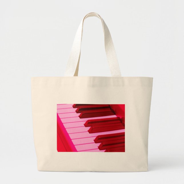 Rote und rosa Klavier-oder Organ-Tastatur Jumbo Stoffbeutel (Vorne)