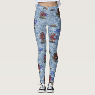 Rote und rosa Korallen unter Wasser Wiederholung D Leggings
