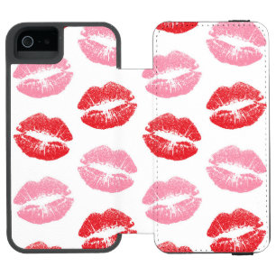 Rote und rosa Lippen, Lippenmuster, Lippenstift, K Incipio Watson™ iPhone 5 Geldbörsen Hülle