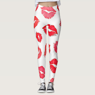 Rote und rosa Muster Art Leggings