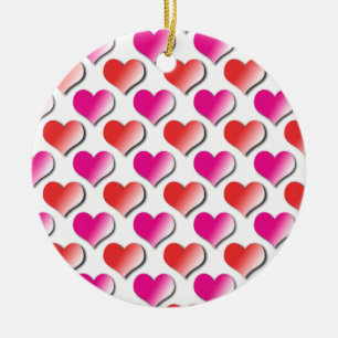 Rote und rosa Polka Dot Muster Ornament