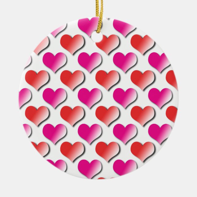 Rote und rosa Polka Dot Muster Ornament (Vorne)