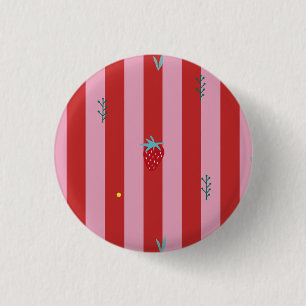 rote und rosa Streifen, kühnes Design mit Erdbeere Button