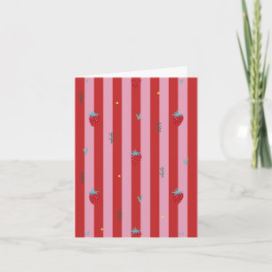 rote und rosa Streifen, kühnes Design mit Erdbeere Karte