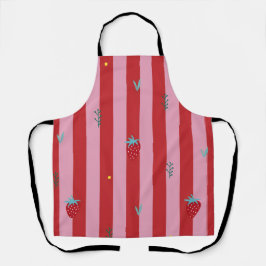 rote und rosa Streifen, kühnes Design mit Erdbeere Schürze