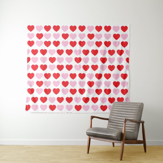 Rote und rosa Valentinstag Herz Wandteppich (Beispiel (Horizontal))