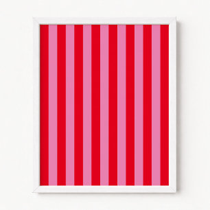Rote und rosa vertikale Streifen Poster