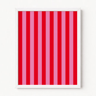 Rote und rosa vertikale Streifen Poster