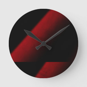 Rote und schwarze abstrakte Acrylwanduhr Runde Wanduhr