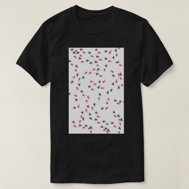 Rote und schwarze Ameisen 3 T-Shirt (Design vorne)