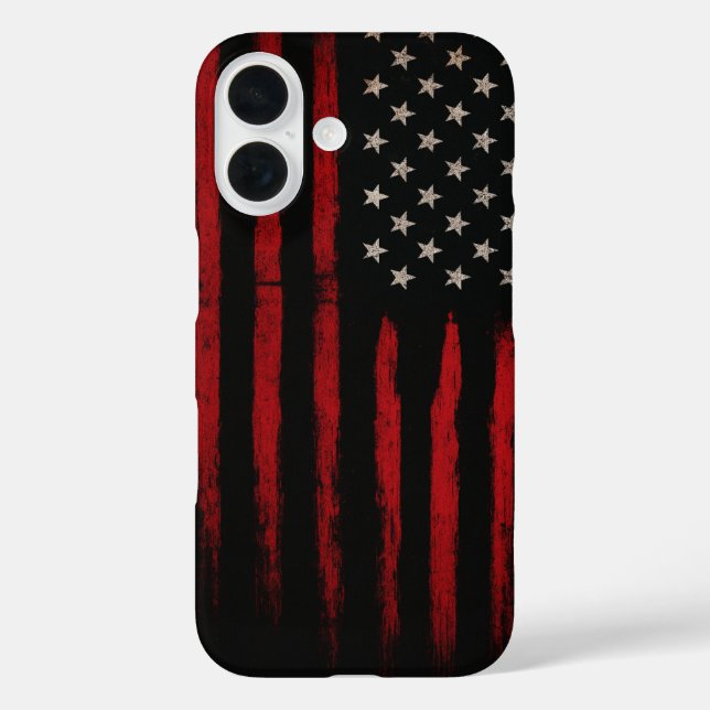 Rote und schwarze amerikanische Flagge Case-Mate iPhone Hülle (Rückseite)