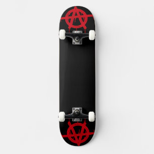 Rote und schwarze Anarchie Originalkunst Skateboard
