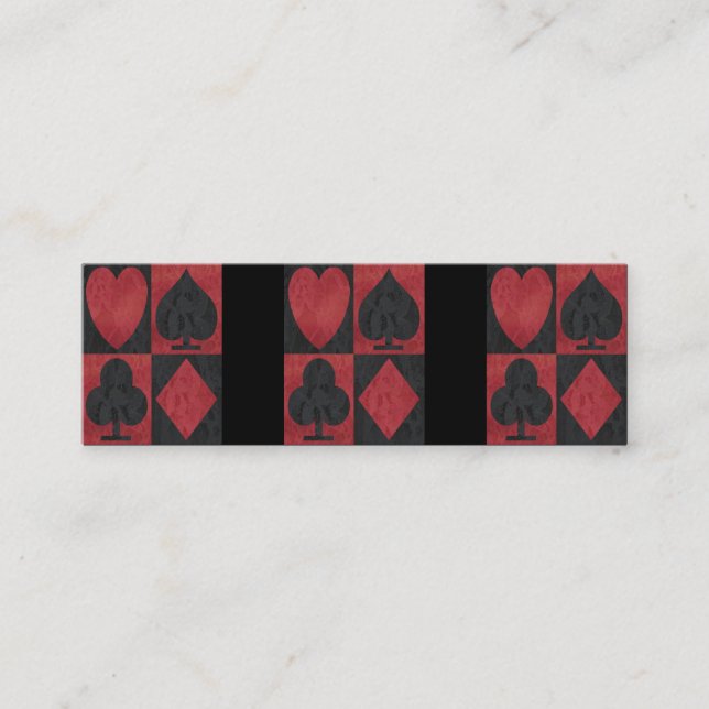 Rote und schwarze Anzüge in der Spitze, Mini Visitenkarte (Vorderseite)