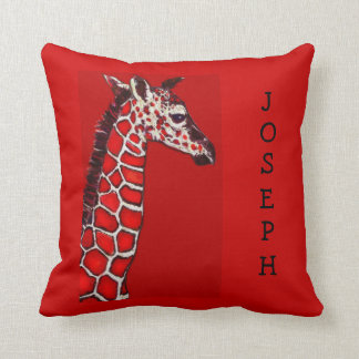 rote und schwarze Babygiraffe Kissen
