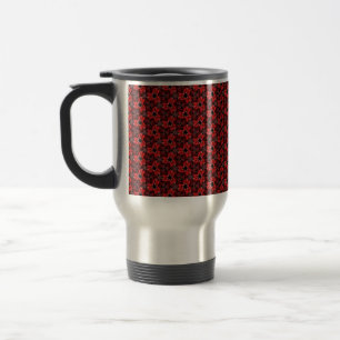 Rote und schwarze Blumen zeigen Reisen Mug Reisebecher
