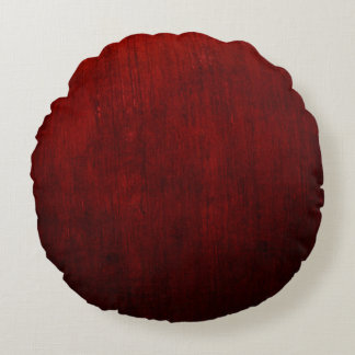 Rote und schwarze Blumentextilien Rundes Kissen