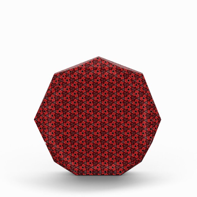 Rote und Schwarze Blüten - Octagonal Foto Block an (Vorderseite)