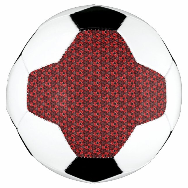 Rote und Schwarze Blütenshow - Fußballball Fußball (Vorderseite)