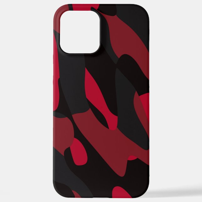 rote und schwarze Camouflage iPhone Hülle (Rückseite)