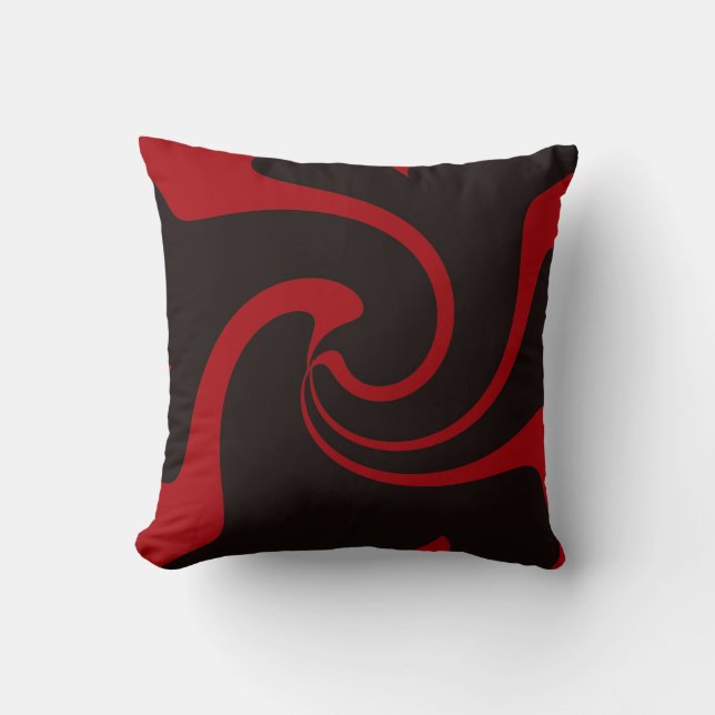 Rote und schwarze Drehung Kissen (Vorderseite)