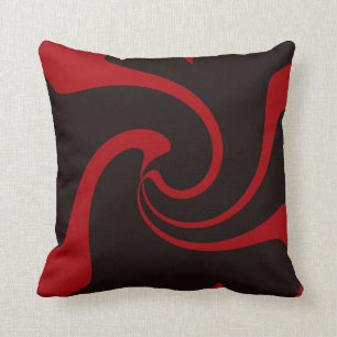 Rote und schwarze Drehung Kissen