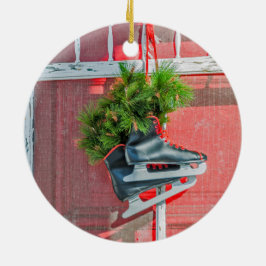 Rote und schwarze Eiswürfel an einer Tür Keramik Ornament