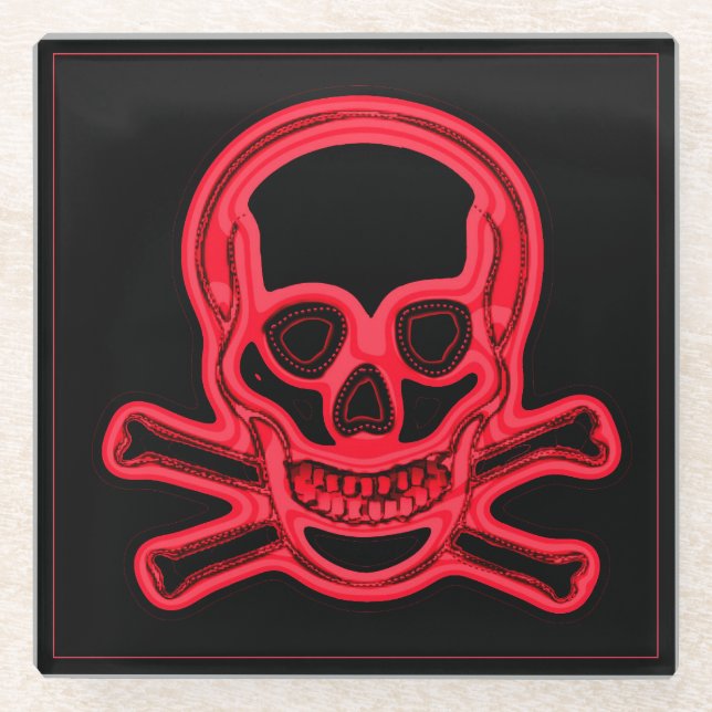 Rote und schwarze Farben, digitale Kunst Glasuntersetzer (Vorderseite)