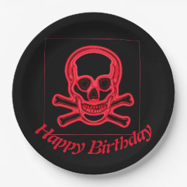 Rote und schwarze Farben, digitale Kunst Pappteller