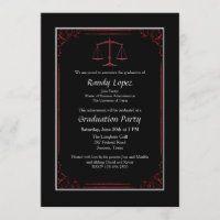 Rote und schwarze Gerechtigkeits-Skala-Einladung