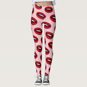 Rote und schwarze Gradient Rings Leggings