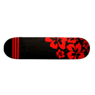 Rote und schwarze hawaiische beeinflußte skateboard