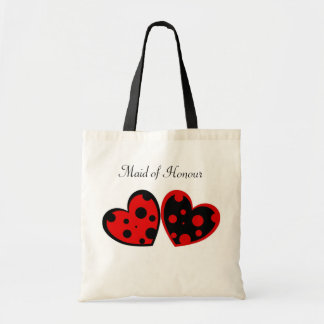 Rote und schwarze Herz-Tasche Tragetasche