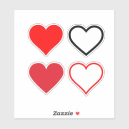 Rote und schwarze Herzen Aufkleber