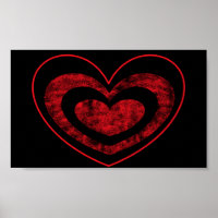 Rote und Schwarze Herzklopfen Wand hängen
