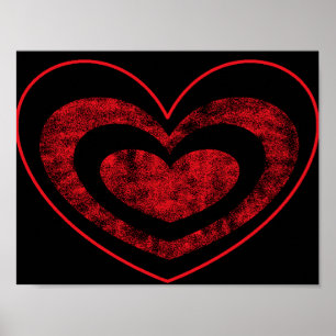 Rote und Schwarze Herzklopfen Wand hängen Poster