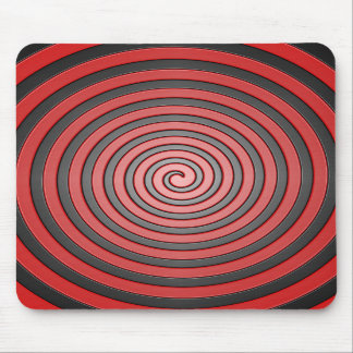 Rote und schwarze Hypnotik-Spiralen-Mausunterlage Mousepad