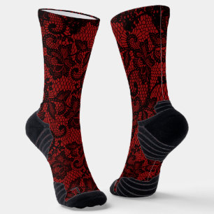 Rote und schwarze Imitate Socken