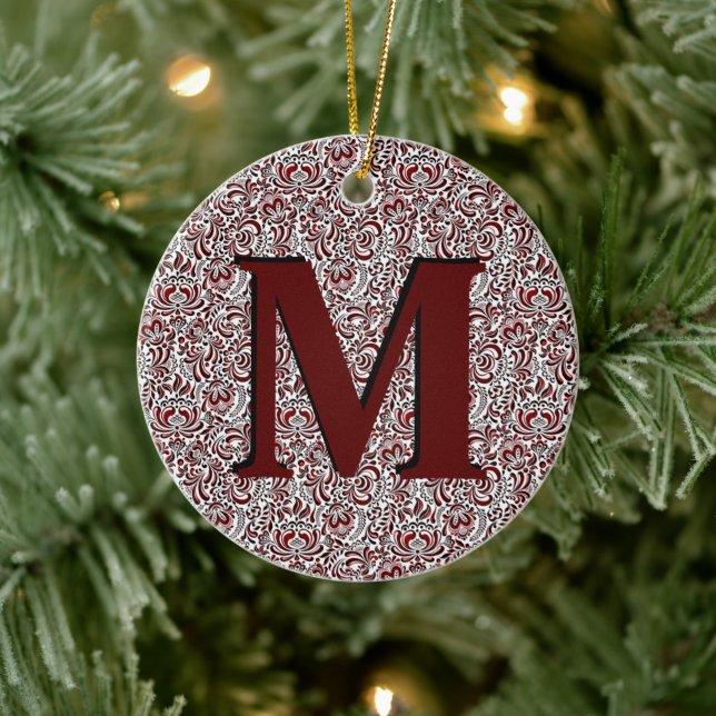 Rote und schwarze Keramik Ornament (Baum)