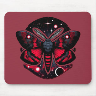 Rote und schwarze kosmische Motte - Mystische Himm Mousepad
