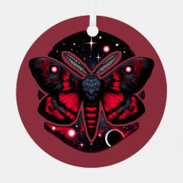 Rote und schwarze kosmische Motte - Mystische Himm Ornament Aus Metall