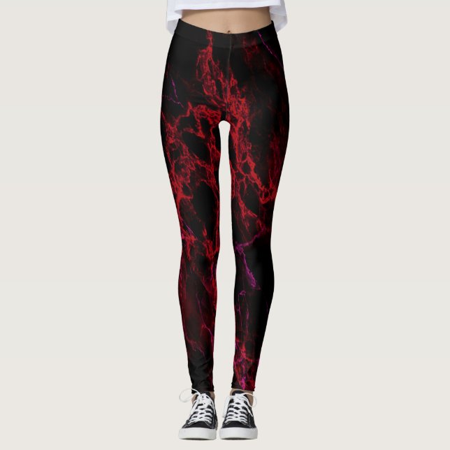 Rote und schwarze Leggings (Vorderseite)