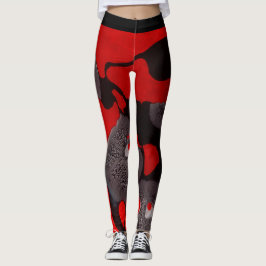 Rote und schwarze Leggings-Verbindungen Leggings