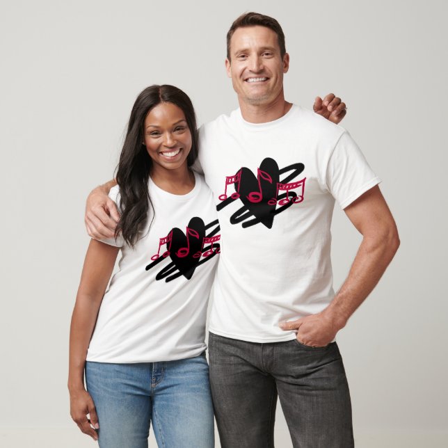Rote und schwarze Liebe T-Shirt (Unisex)