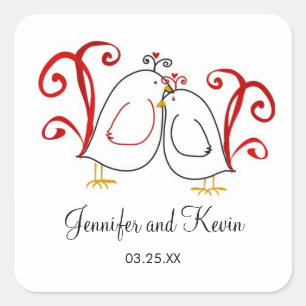 Rote und schwarze Lovebirds, Stickers