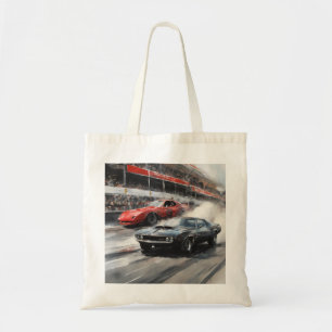 Rote und schwarze Muscle-Cars Tragetasche