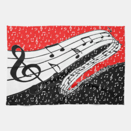 Rote und schwarze Musik Handtuch