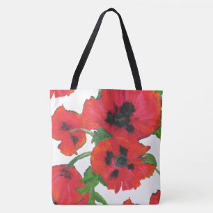 Rote und schwarze orientalische Mohnblumen auf